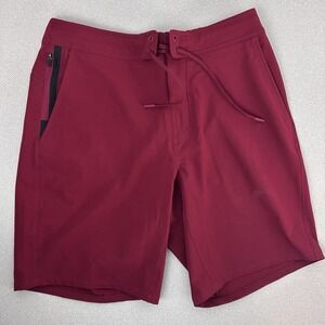 Ten Thousand Foundation Shorts Men's Small Red Unlined Elastic Waist 8.5" Inseam